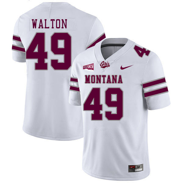 Montana Grizzlies #49 Cooper Walton College Football Jerseys Stitched Sale-White